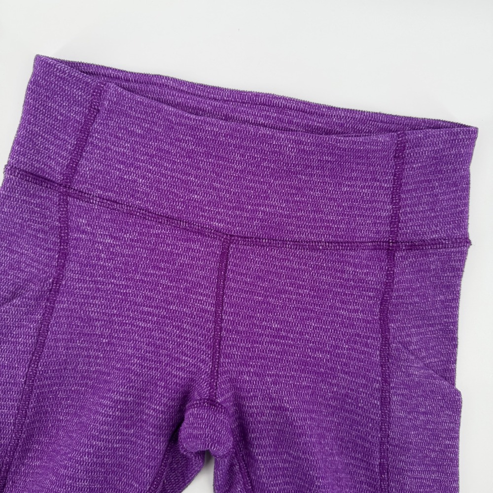 Lululemon Purple‎ Heathered Ruffle Leggings Women's Size 4 Athletic Pants